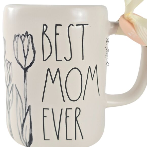 Rae Dunn Other - Rae Dunn "Best Mom Ever" Floral Watercolor Ceramic Coffee Mug